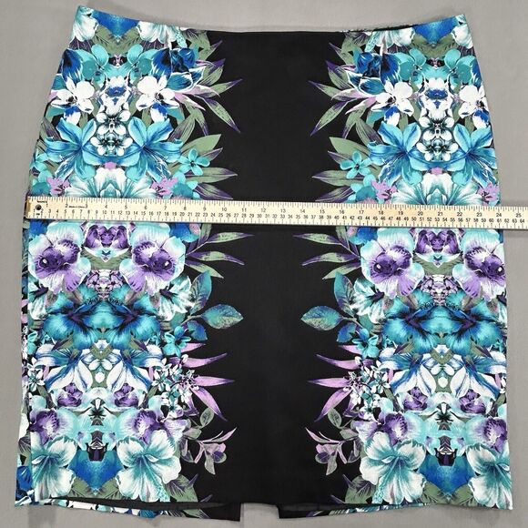 Roz & Ali Skirt Women's Size 20 Black Midi Pencil Lined Floral Flowers Slit NWT - Picture 5 of 12